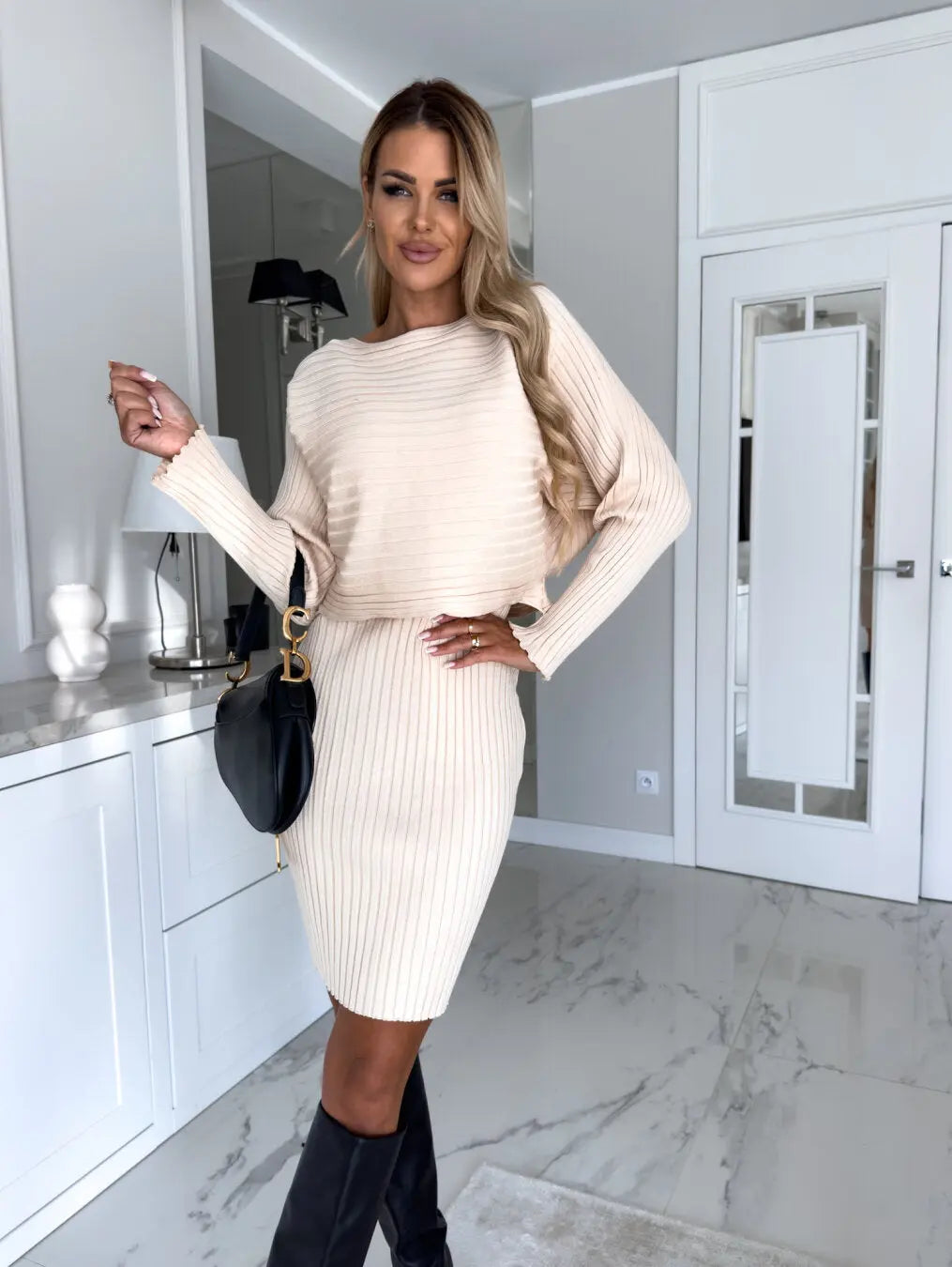 Lena Cozy Set - Mouwloze Jurk Met Trui Levouré