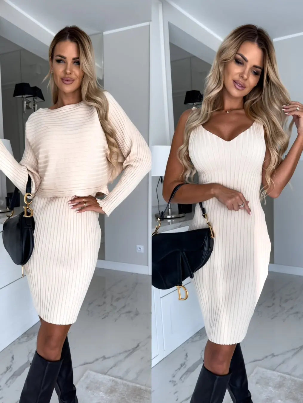 Lena Cozy Set - Mouwloze Jurk Met Trui Levouré