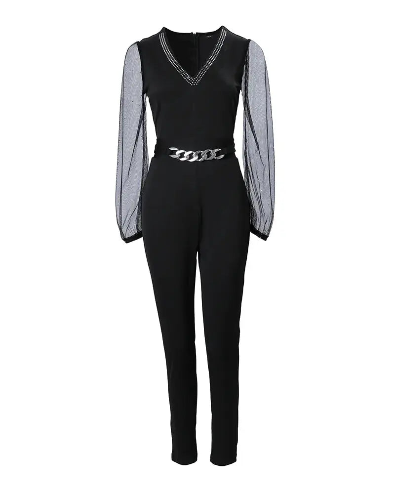 Rhina - V Neck Jumpsuit Levouré