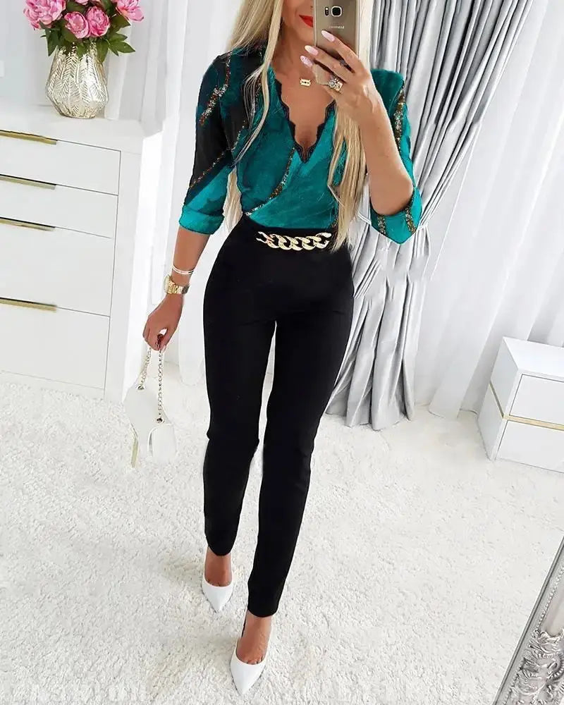 Rhina - V Neck Jumpsuit