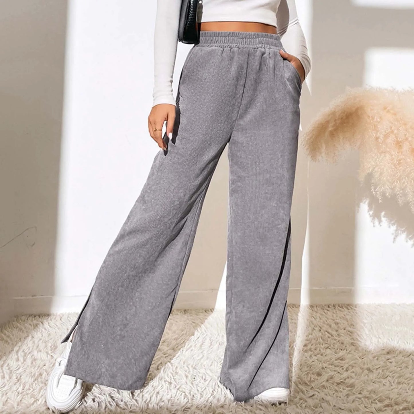 Valerie | Corduroy wijde broek