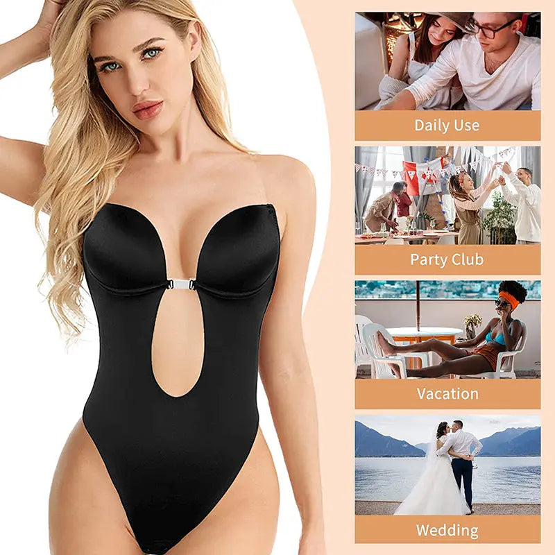 V-Neck Backless body Levouré