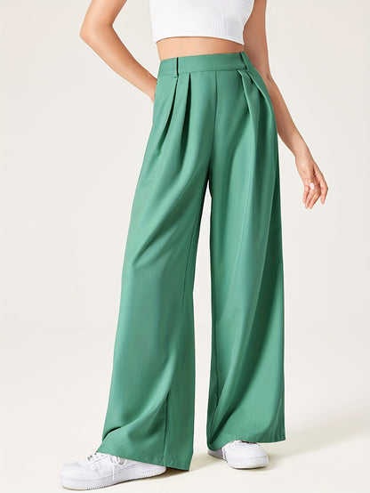 Marieke | Wijde Effen Kleur Pantalon