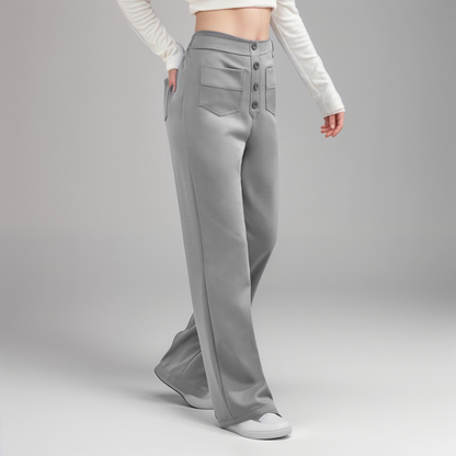 Momo | Elastische broek met hoge taille