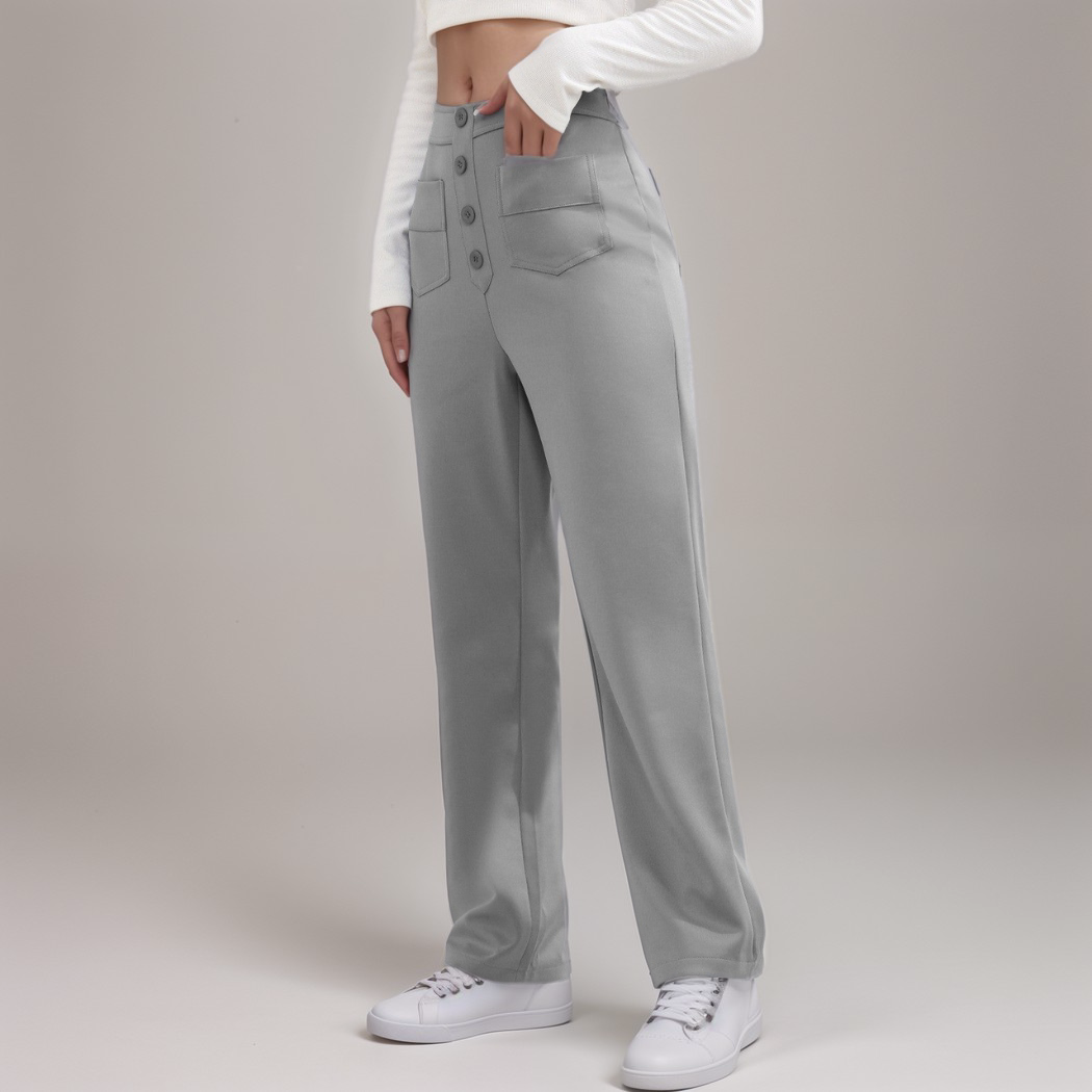 Momo | Elastische broek met hoge taille