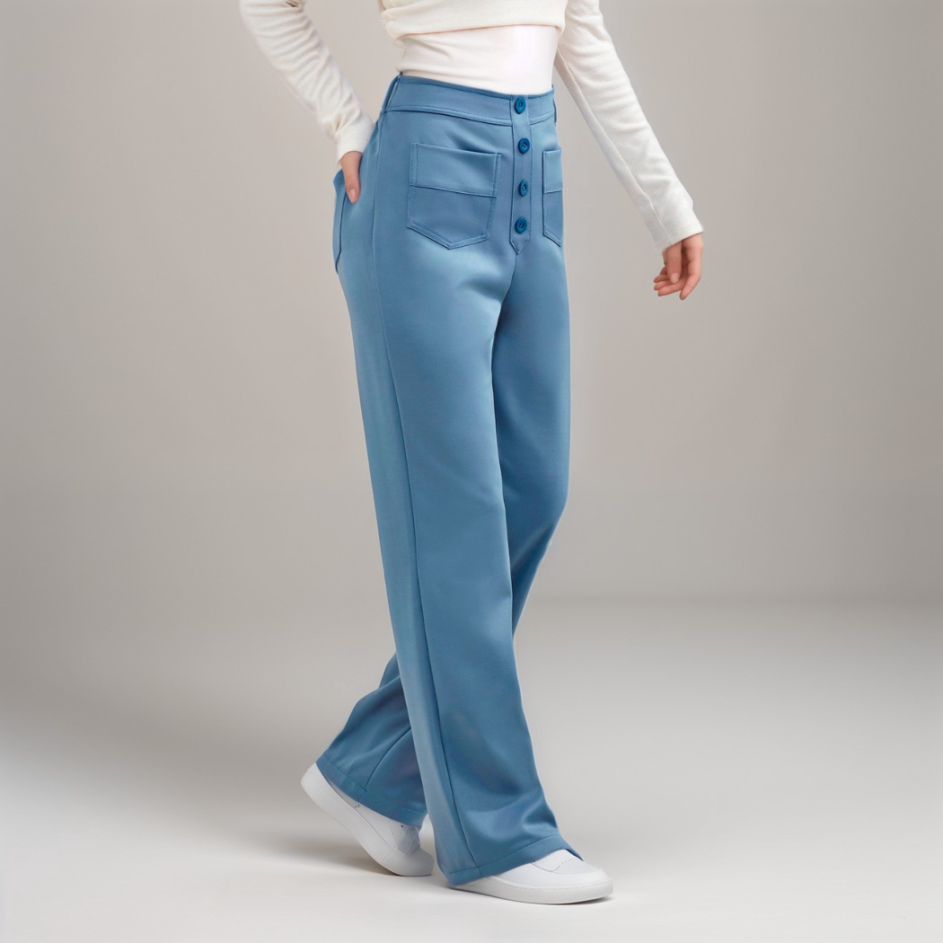 Momo | Elastische broek met hoge taille