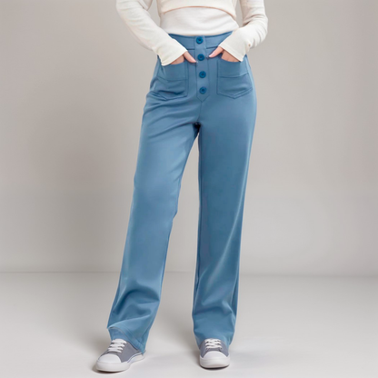 Momo | Elastische broek met hoge taille