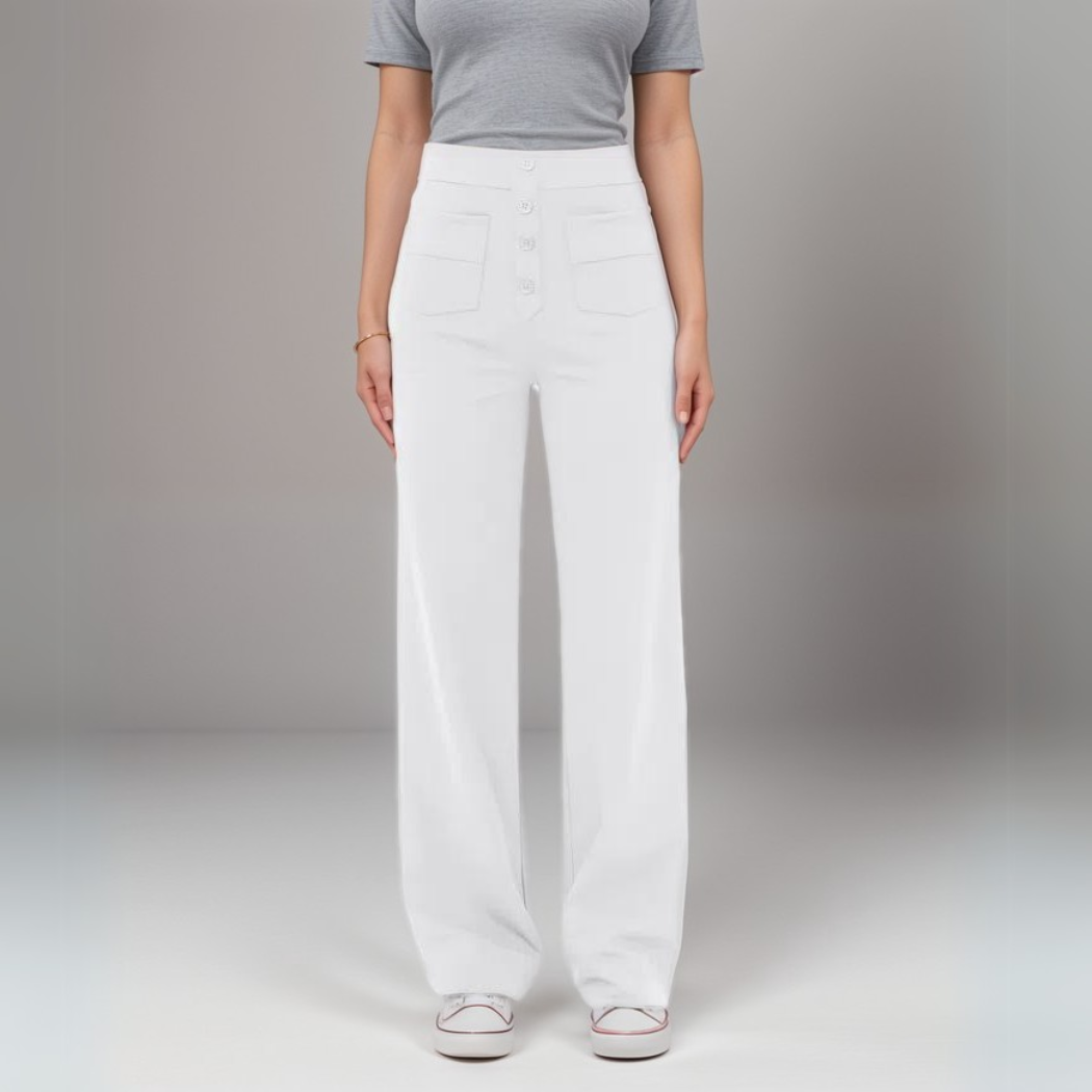 Momo | Elastische broek met hoge taille