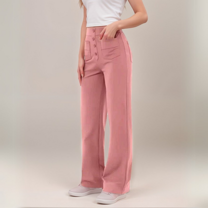 Momo | Elastische broek met hoge taille