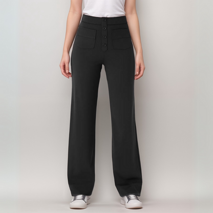 Momo | Elastische broek met hoge taille
