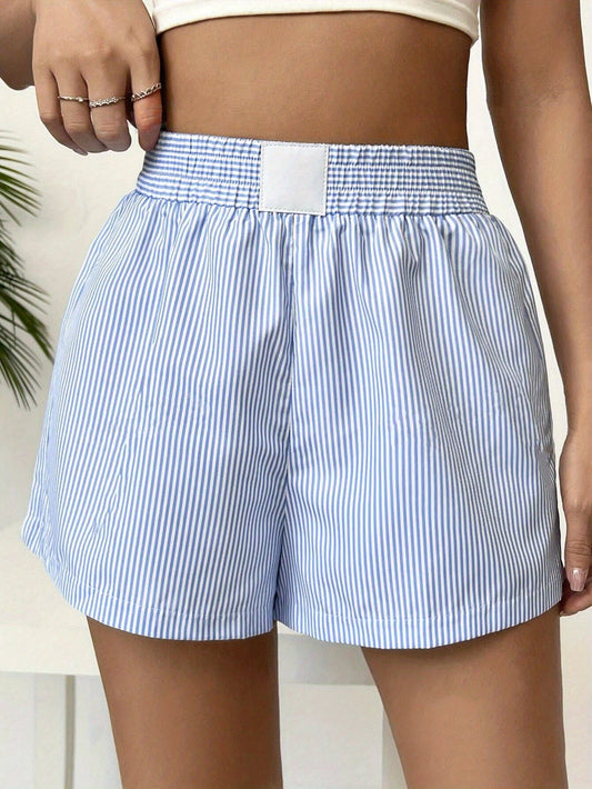Evi | Comfortabele Streepprint Hoge Taille Shorts