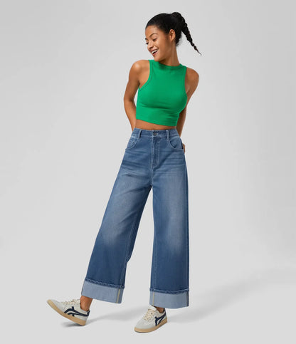 Lara | Wijde Jeans Met Hoge Taille