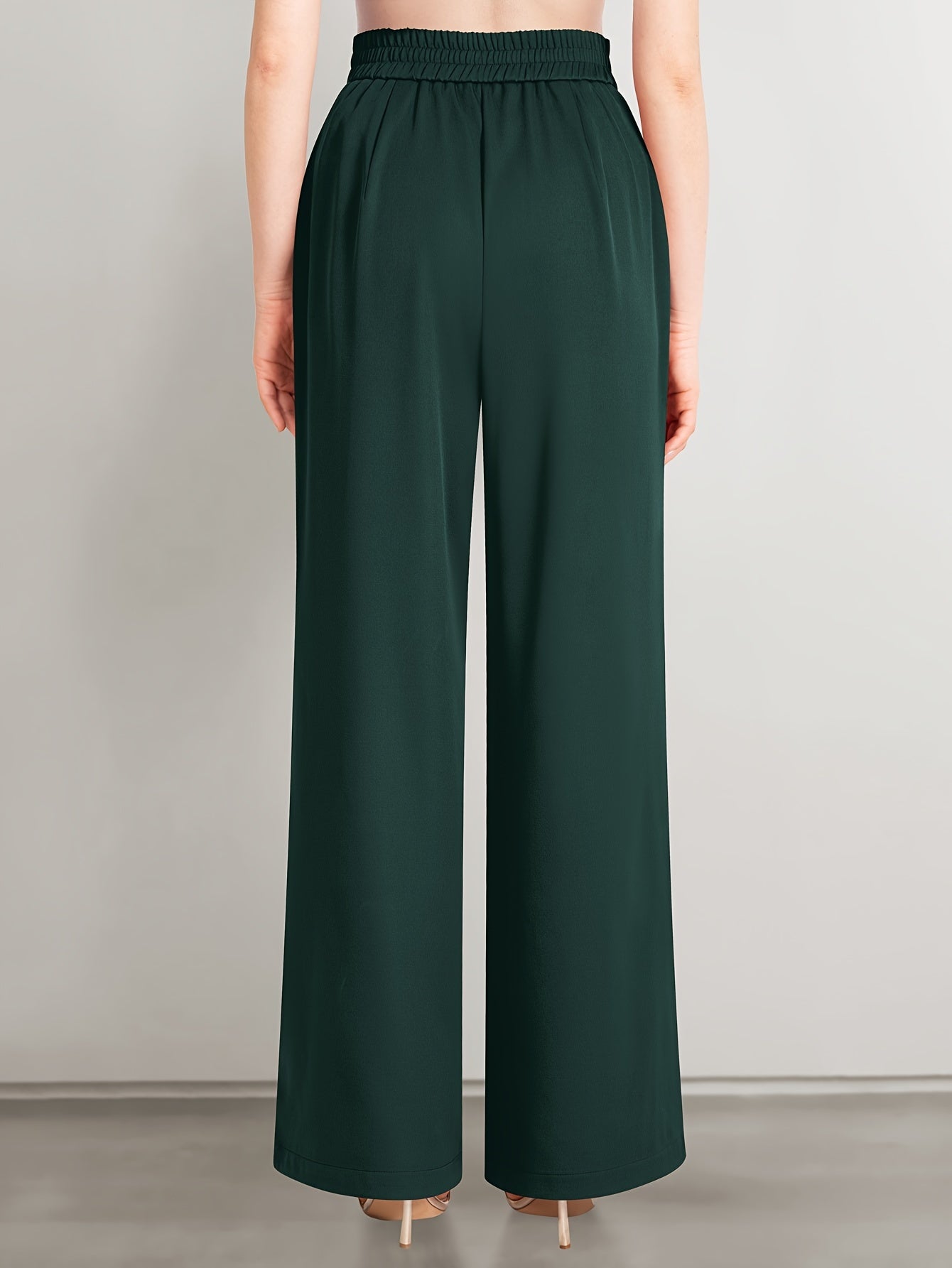 Lisa | Wijde Pantalon In Effen Kleur