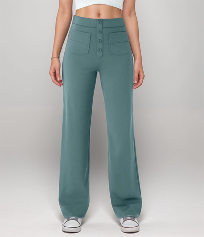 Momo | Elastische broek met hoge taille