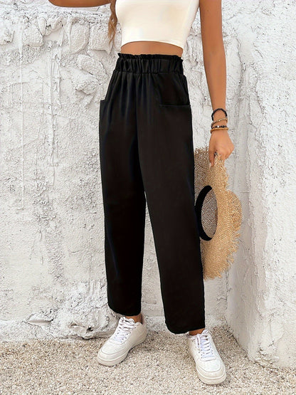 Elodie | Rechte Broek met Elastische Taille