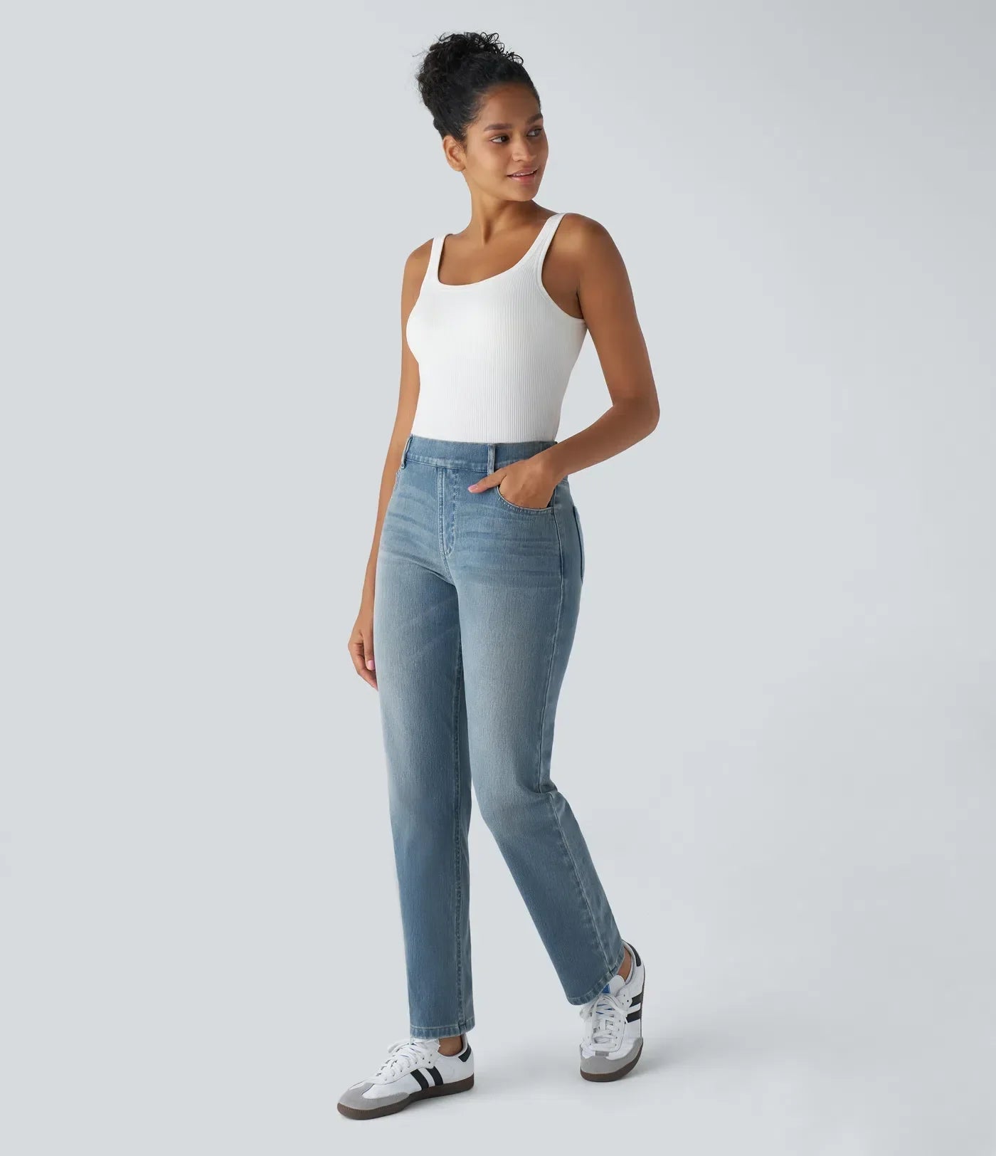 Anna | Elastische broek met hoge taille