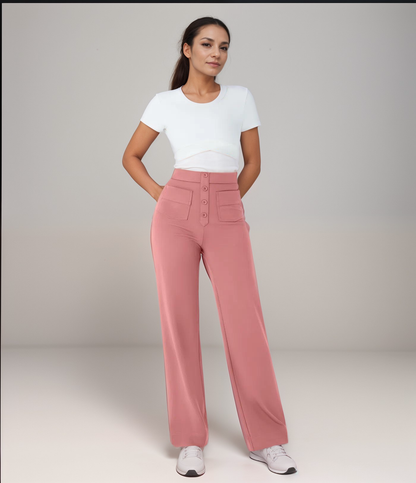 Momo | Elastische broek met hoge taille