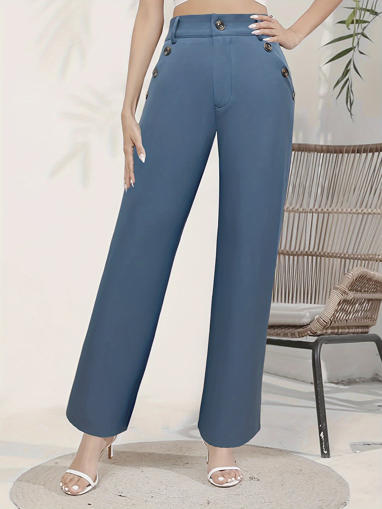 Linde | Elegante rechte pijp broek met hoge taille