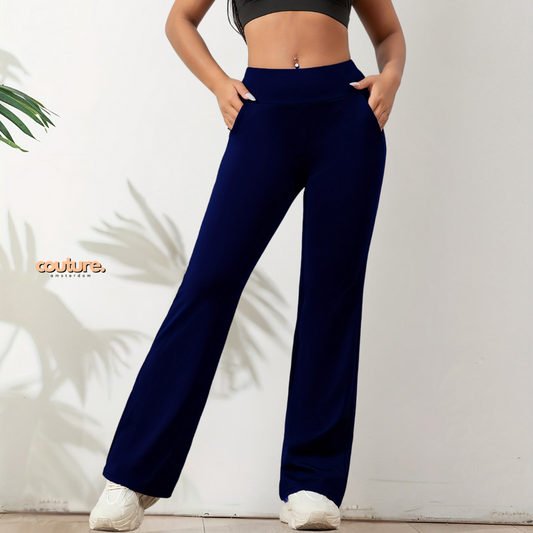 Ella | Comfortabele broek met hoge taille | Donkerblauw