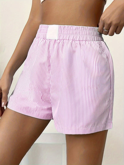 Evi | Comfortabele Streepprint Hoge Taille Shorts