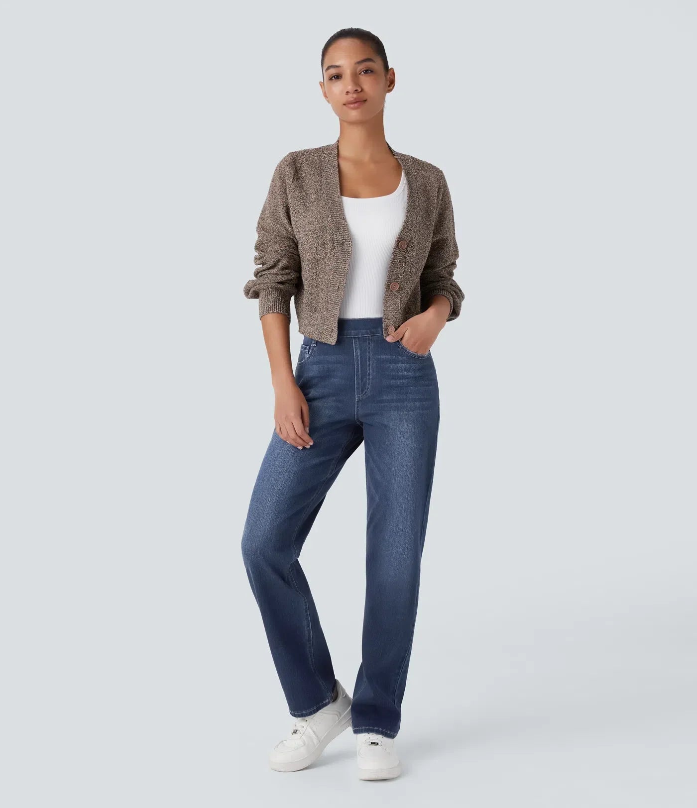 Anna | Elastische broek met hoge taille