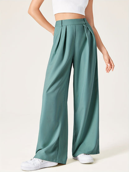 Marieke | Wijde Effen Kleur Pantalon