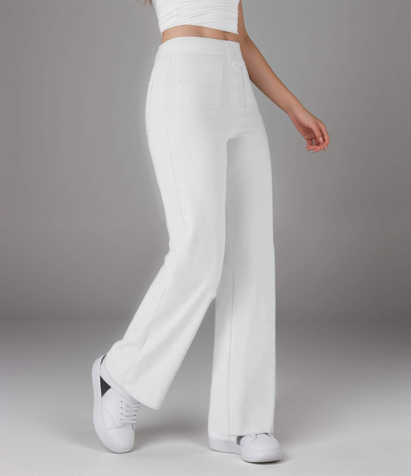 Momo | Elastische broek met hoge taille