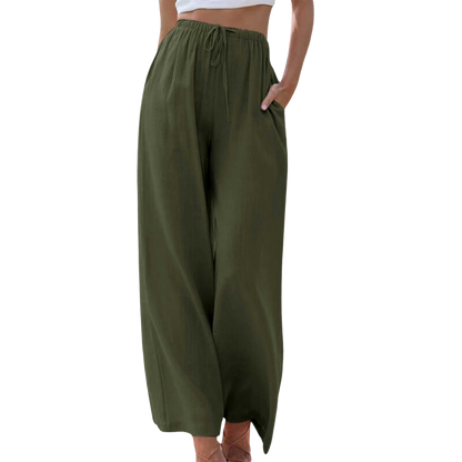 Adeline | Elegante broek van katoen en linnen