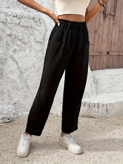 Elodie | Rechte Broek met Elastische Taille