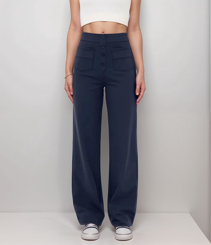 Momo | Elastische broek met hoge taille