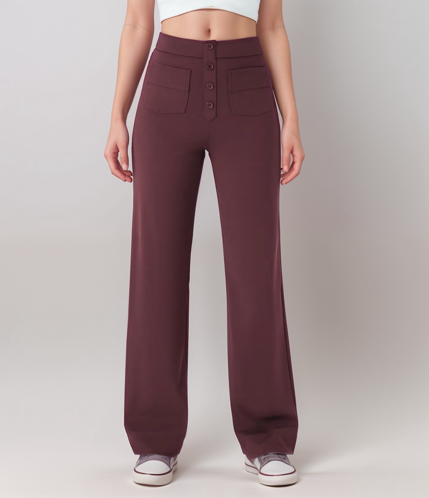 Momo | Elastische broek met hoge taille