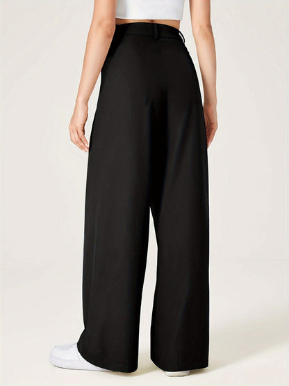 Marieke | Wijde Effen Kleur Pantalon