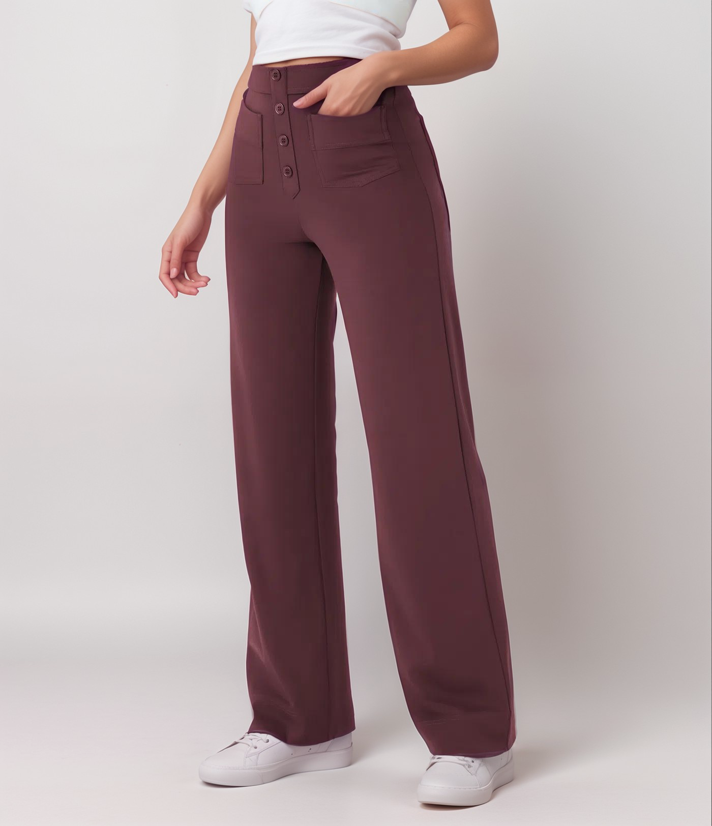 Momo | Elastische broek met hoge taille