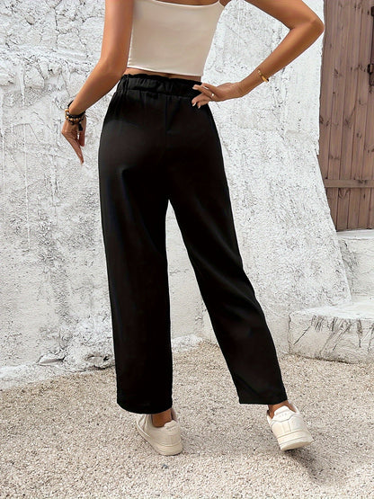 Elodie | Rechte Broek met Elastische Taille