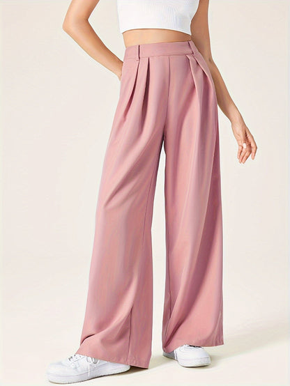 Marieke | Wijde Effen Kleur Pantalon