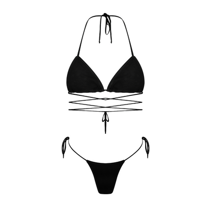 FULL SET | Tan-through Kastani Top + Aruba Bottom | Black