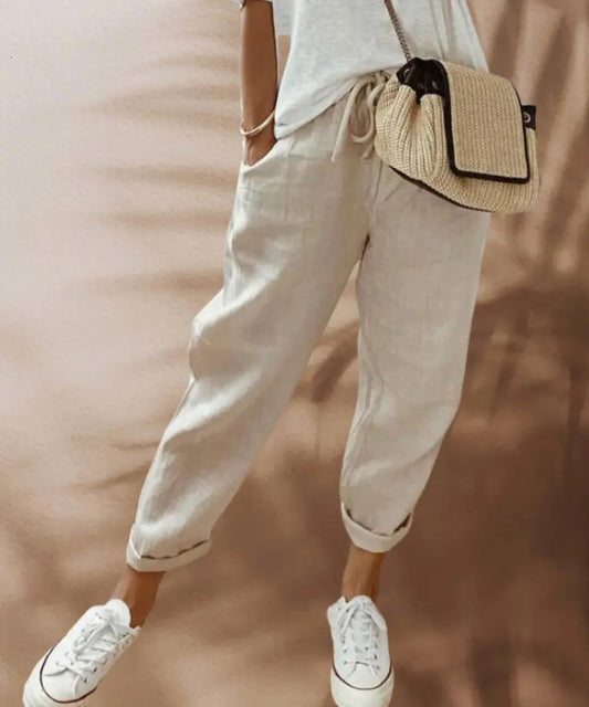 Bibi - Casual en stijlvolle linnen broek Levouré