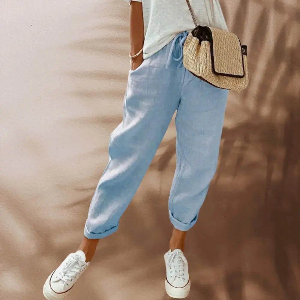 Bibi - Casual en stijlvolle linnen broek Levouré