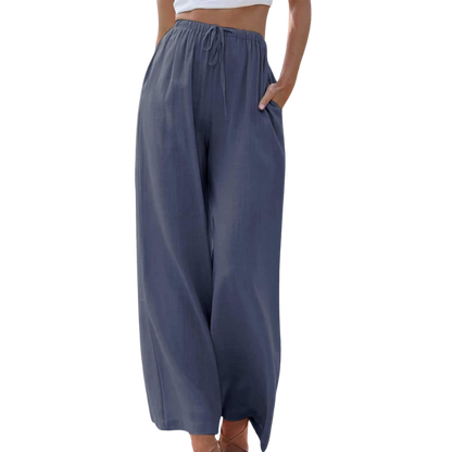 Adeline | Elegante broek van katoen en linnen