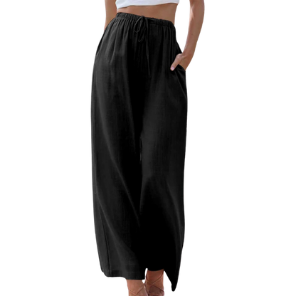 Adeline | Elegante broek van katoen en linnen