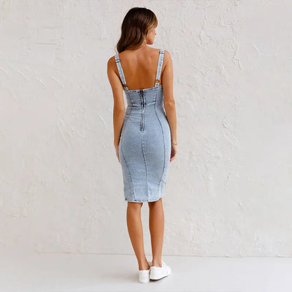 Emma - Elegante Denim Jurk Levouré