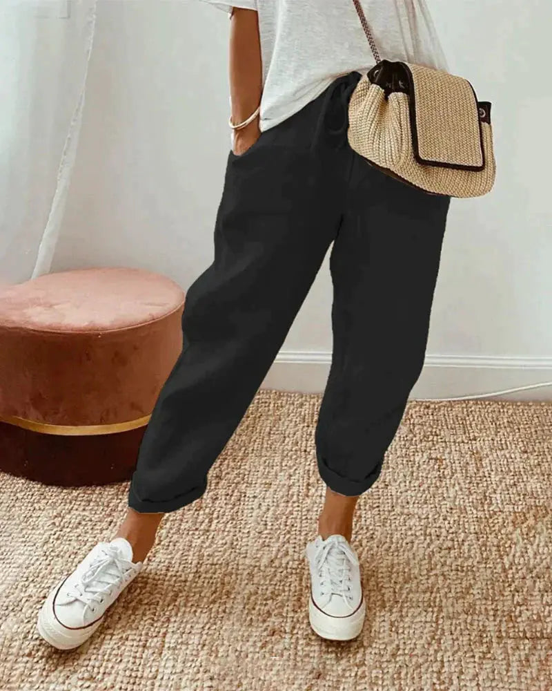 Eva - Casual en stijlvolle linnen broek Levouré