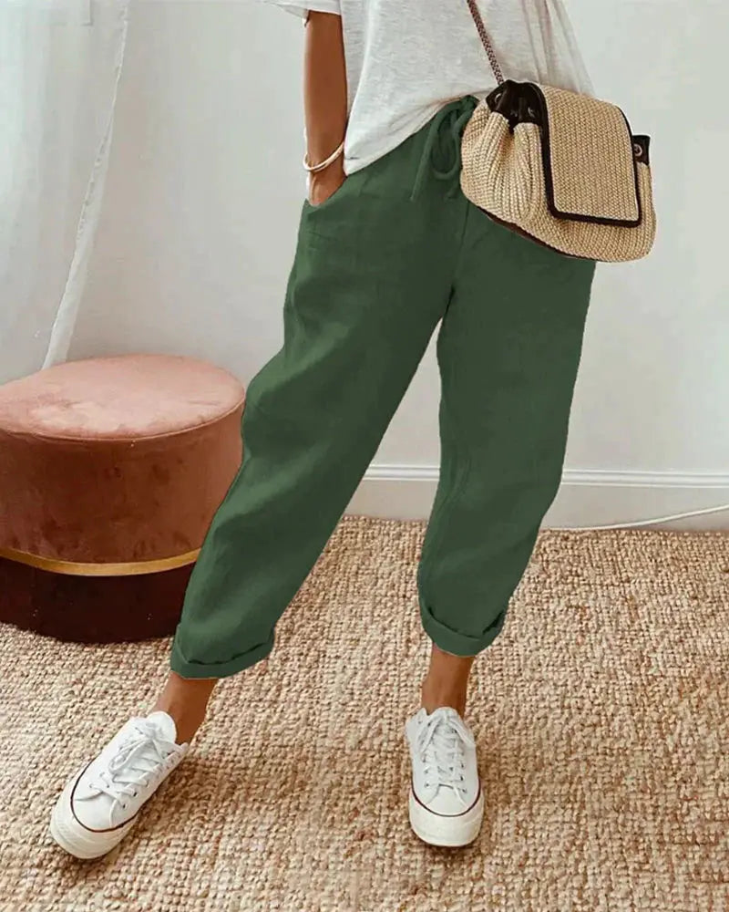 Eva - Casual en stijlvolle linnen broek Levouré