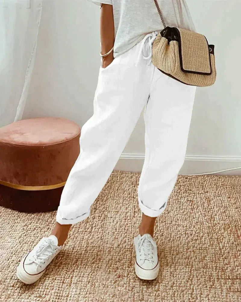 Eva - Casual en stijlvolle linnen broek Levouré