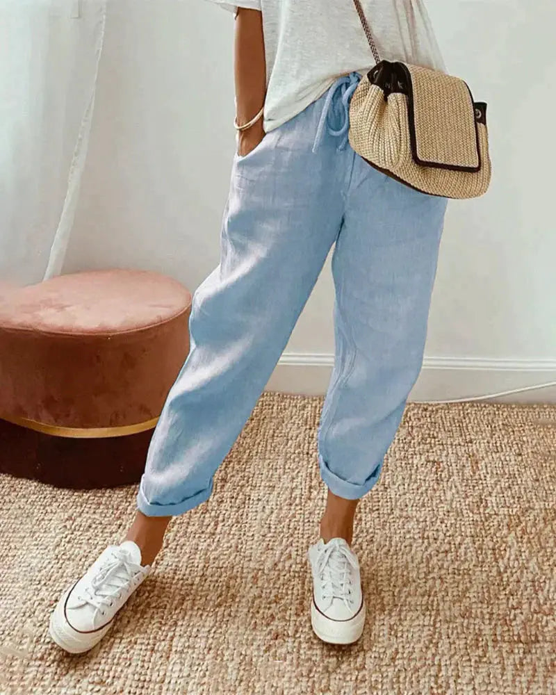 Eva - Casual en stijlvolle linnen broek Levouré