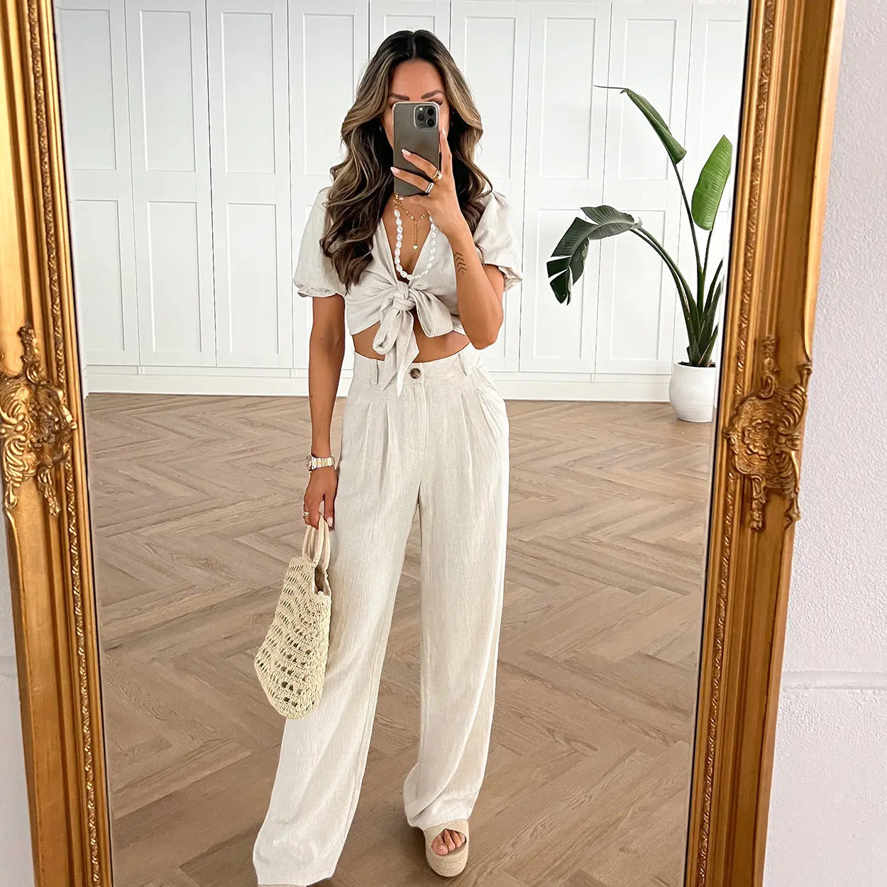 Linnen - Beige Broek Levouré