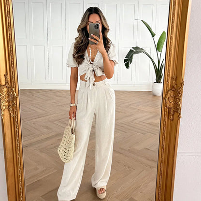 Linnen - Beige Broek Levouré