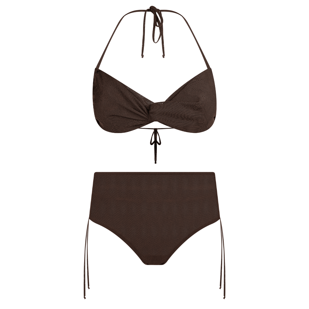 FULL SET | Tan-through Malibu Top + Malé Bottom | Mocha