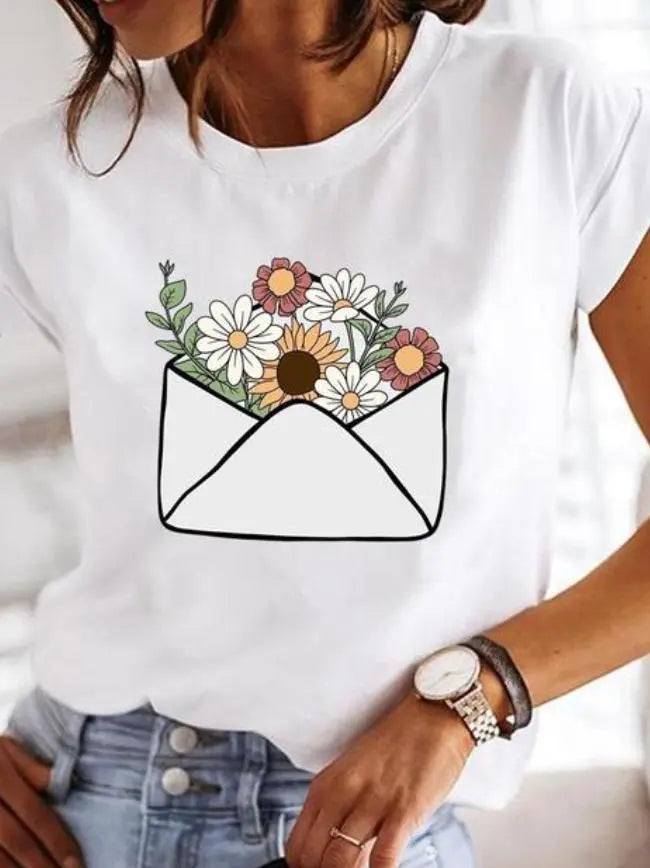 Rosa - T-shirt met zomerdesings Levouré