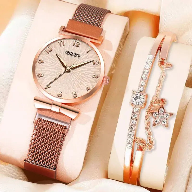 Roségouden Horloge Set Levouré